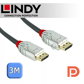 LINDY 林帝 CROMO 鉻系列 DisplayPort 1.3版 公 to 公 傳輸線 3m (36303)