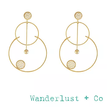 Wanderlust+Co 澳洲品牌 象牙白編織海洋度假耳環 金色大耳環 ARLO