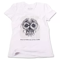 COW女裝 手勢骷髏- 短T(白)L
