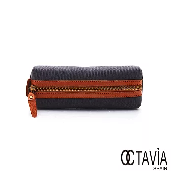 OCTAVIA 真皮 - 尼采牛津布系列 包容與被包容筆袋萬用小袋 - 長長灰