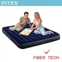【INTEX】經典雙人特大(新款FIBER TECH)充氣床墊─寬183cm(64755)