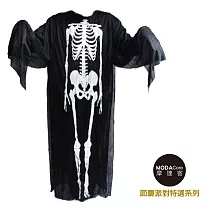 【摩達客】萬聖派對變裝-黑白骷髏骨架鬼衣長罩衫 (兒童尺寸)cosplay化妝舞會無黑色-兒童尺寸