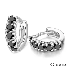GIUMKA 耳環 絢麗歐風 易扣式耳環 精鍍正白K 一對價格 MF07008銀色黑鋯