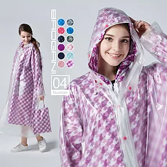 【寶嘉尼 BAOGANI】B04 HAPPY RAINY DAY 雙層雨衣─千鳥格(雙層雨衣、可拆式連身雨衣)2XL粉紫