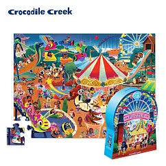 【美國Crocodile Creek】博物館造型盒學習拼圖48片─遊樂園