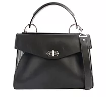 PROENZA SCHOULER 牛皮 凱莉款轉釦手提/肩背兩用包(中) (黑色)