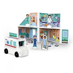 美國瑪莉莎 Melissa & Doug 磁力建構娃娃屋， 醫院