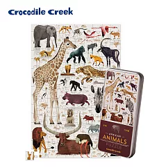 【美國Crocodile Creek】鐵盒圖鑑拼圖─非洲動物─150片