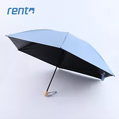 【rento】日式超輕黑膠蝴蝶晴雨傘 青