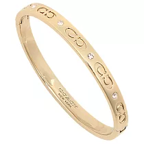 COACH C LOGO烙印鑲鑽手鐲-金