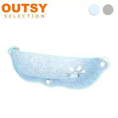 【OUTSY】舒適毛氈半月形窗邊吊床吸盤貓窩 藍色