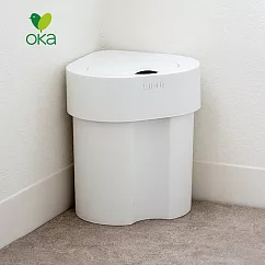 【日本OKA】抗菌轉角掀蓋式小型垃圾桶─4.4L