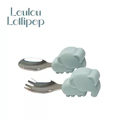 Loulou Lollipop 加拿大 動物造型 304不鏽鋼學習訓練叉匙組 ─ 快樂小象