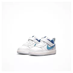 NIKE COURT BOROUGH LOW 2 SE (TDV)嬰幼 鞋─白藍─DQ5981100 12 白色