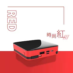 可拆式自帶線 10000大容量行動電源(Lightning+Type─c+USB A) 台灣製造 時尚紅