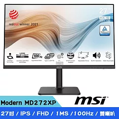 MSI微星 Modern MD272XP 27吋美型商務螢幕 (IPS/100Hz/1ms/DP/喇叭)