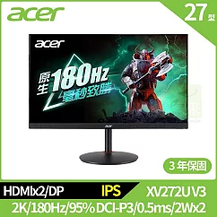 Acer XV272U V3 27型電競螢幕(IPS，HDMI，DP，2Wx2)