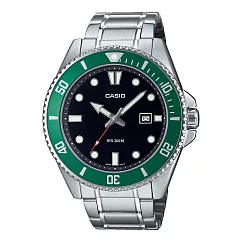 CASIO 卡西歐 時尚經典旋轉錶圈潛水水鬼系列不鏽鋼錶─MDV─107D 3AV