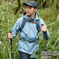 【ATUNAS 歐都納】男款綠森林防水透氣輕量外套A1GACC01M/防風透氣排汗* 2XL 岩灰藍