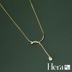 【Hera 赫拉】輕奢微笑流蘇水滴項鍊 H112091903 金色