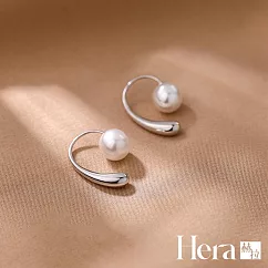 【Hera 赫拉】精鍍銀輕奢珍珠水滴耳環 H112101802 銀色