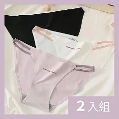 CS22 性感腰頭無痕冰絲純棉低腰內褲(3件/入)─2入 M 白+紫+黑