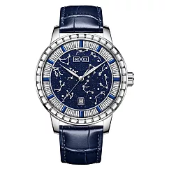 BEXEI 貝克斯 9192 星象系列 星空錶 自動機械錶 日期顯示 手錶 腕錶 9192 藍色