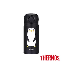 【THERMOS膳魔師】不鏽鋼輕巧變彈蓋真空保溫瓶350ml(JNR─350─PGBK) 企鵝