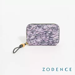 ZODENCE PAINTING進口真皮印象藝術卡片零錢包 睡蓮紫