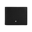 MONT BLANC 粒面牛皮對開6卡短夾 (黑色)