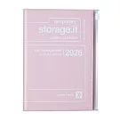 【日本Mark’s】2026 橫式週記事收納手帳B6變型 ‧ Storage.it/粉紅色