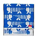 【日本丸真】LISA LARSON 北歐瑞典設計風浴巾  交錯貓咪 藍 交錯貓咪 藍