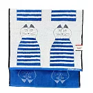 【日本丸真】LISA LARSON 北歐瑞典設計風浴巾  正坐貓咪 藍 正坐貓咪 藍