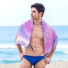 【MORINO摩力諾】超細纖維繽紛靚彩海灘巾/萬用巾/浴巾 幻影波紋