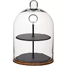 《Artesa》雙層磐石點心盤+玻璃罩 | 下午茶盤 雙層磐石點心盤+玻璃罩