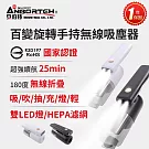 【安伯特】百變旋轉手持無線車用吸塵器 (國家認證 一年保固) 汽車吸塵器 無線吸塵器 車載吸塵器 白色