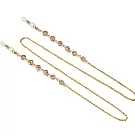 seoul show首爾秀  石頭水晶珠兩用口罩掛繩鏈墨鏡平光眼鏡鍊老花近視防丟鍊  琥珀金