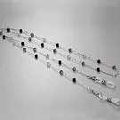 seoul show首爾秀 黑白灰透明水晶兩用口罩掛繩鏈墨鏡平光眼鏡鍊老花近視防丟鍊  銀色