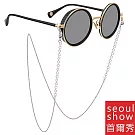 seoul show首爾秀 鏤空星星圈兩用口罩掛繩鏈墨鏡平光眼鏡鍊老花近視防丟鍊  銀色