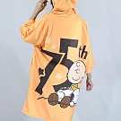 【SNOOPY史努比】75週年紀念罩袍 浴袍 毛巾衣- 好心情(橘)
