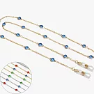 seoul show首爾秀 三色水鑽兩用口罩掛繩鏈墨鏡平光眼鏡鍊老花近視防丟鍊  金鍊藍鑽