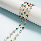 seoul show首爾秀 六色彩鑽兩用口罩掛繩鏈墨鏡平光眼鏡鍊老花近視防丟鍊  金色