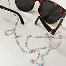 seoul show首爾秀 混色水晶鍊兩用口罩掛繩鏈墨鏡平光眼鏡鍊老花近視防丟鍊  藍粉