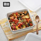 【日本霜山】雙耳深型琺瑯保鮮盒/烤盤-2L (可直火加熱)