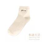 【和諧生活有機棉】短襪 灰棕刺繡 25─27