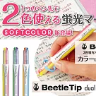 KOKUYO Beetle Tip獨角仙柔色螢光筆(淡雙色)─3色裝