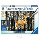 【德國Ravensburger拼圖】手繪金漆─樺樹林小鹿─1200片