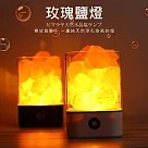 【美好家 Mehome】玫瑰鹽燈 天然負離子水晶鹽燈 (USB電源) 白色圓底座