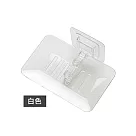 【E.dot】免釘水晶肥皂架瀝水架 白色