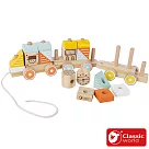 【德國 classic world 客來喜經典木玩】手拉積木火車《10508》